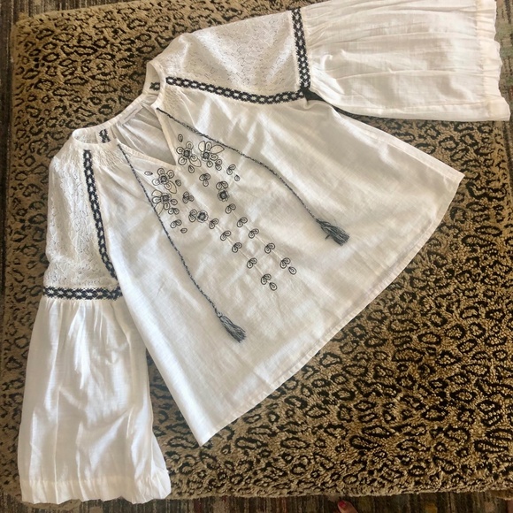 Calligraphie Tops - Calligraphie Boho Peasant Top NWOT